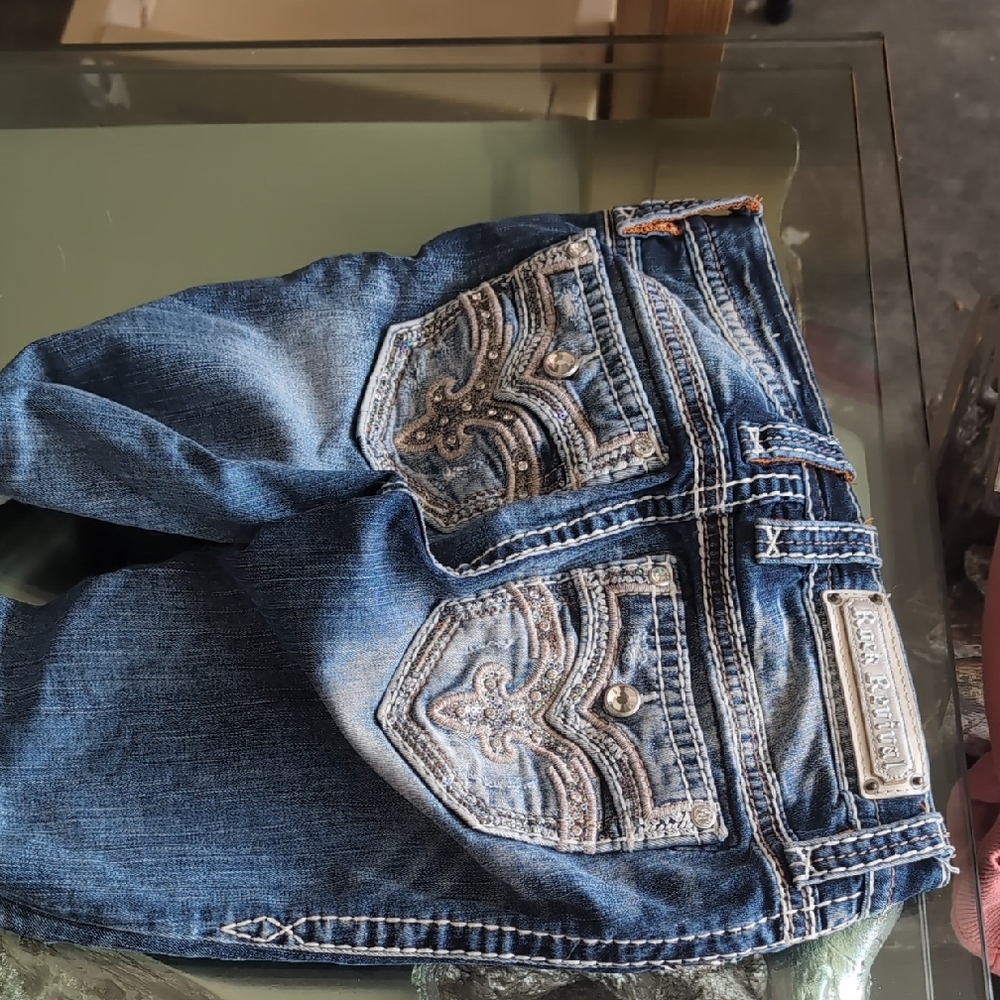 Blue Embellished Women Jeans